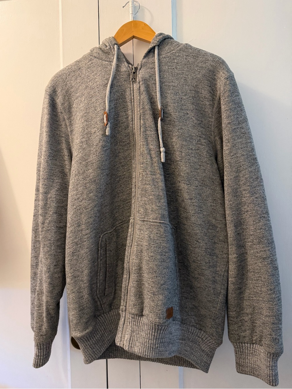 Buffalo David Bitton Gray Hooded Zip-Up Sweater
